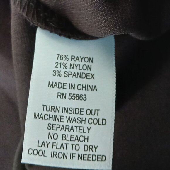 NWT Jones New York Pants 1X Brown Pull On Ponte Leggings Tummy Control Crop - Picture 8 of 8